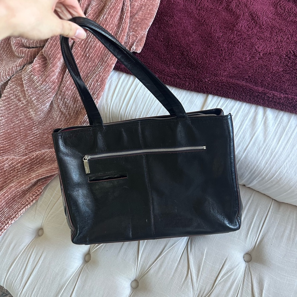 HOBO Black Leather Laptop Bag